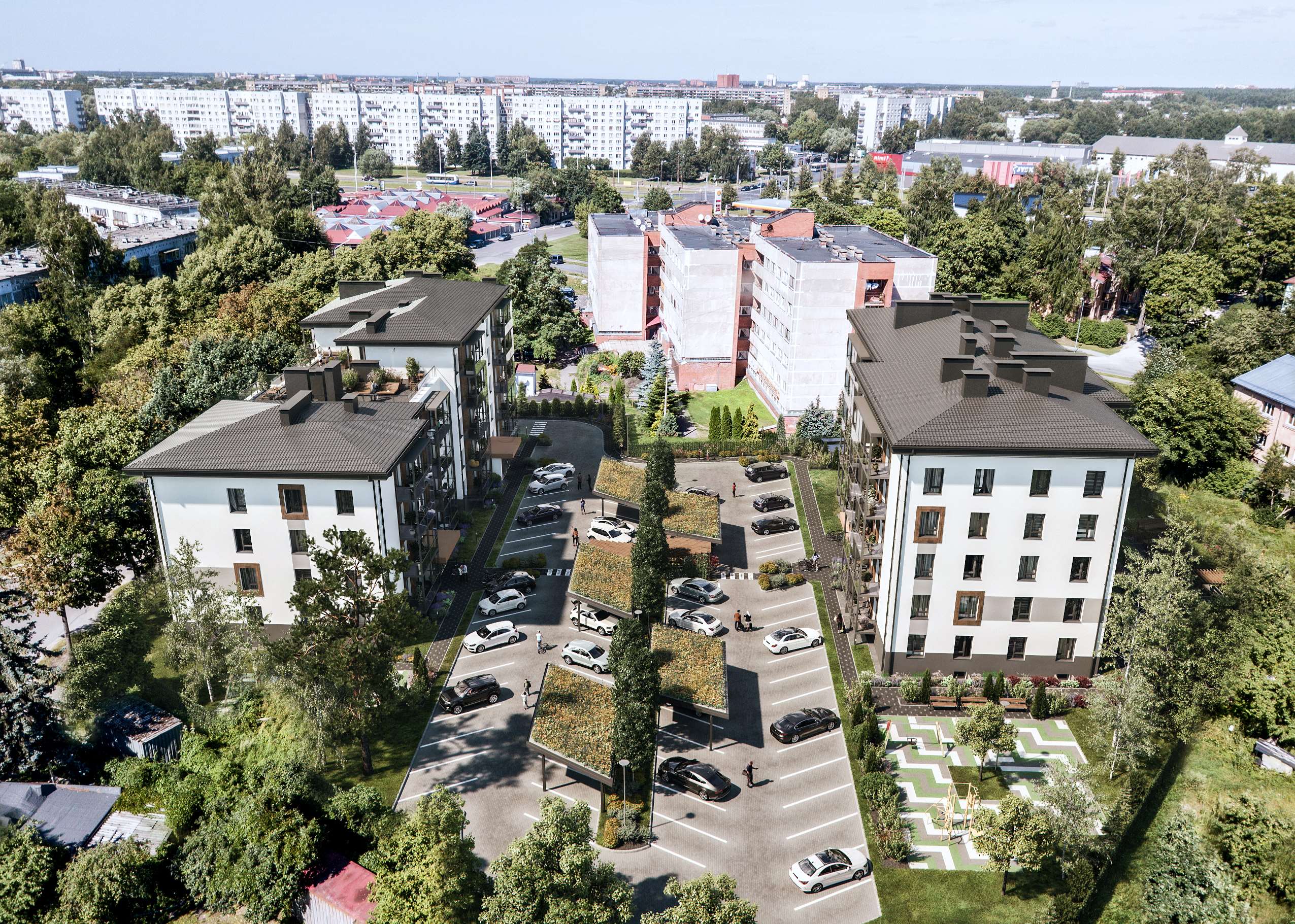 Ekspluatācijā nodots daudzdzīvokļu namu projekts Purvciemā “Hausmaņa terases” - Nekustamo īpašumu ziņas - City24.lv nekustamo īpašumu sludinājumu portāls