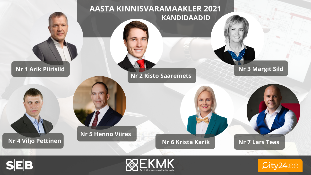 EKMK avaldas „Aasta kinnisvaramaakler 2021“ kandidaadid - Konkurss - Kinnisvarauudised - City24.ee kinnisvaraportaal
