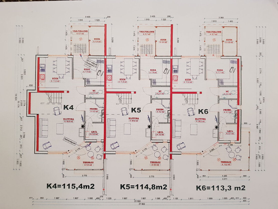 Продажа рядного дома - Viimsi vald, Pärnamäe küla, Lageda põik 5 - 138.6  m², 4 комнаты - City24.ee портал недвижимости